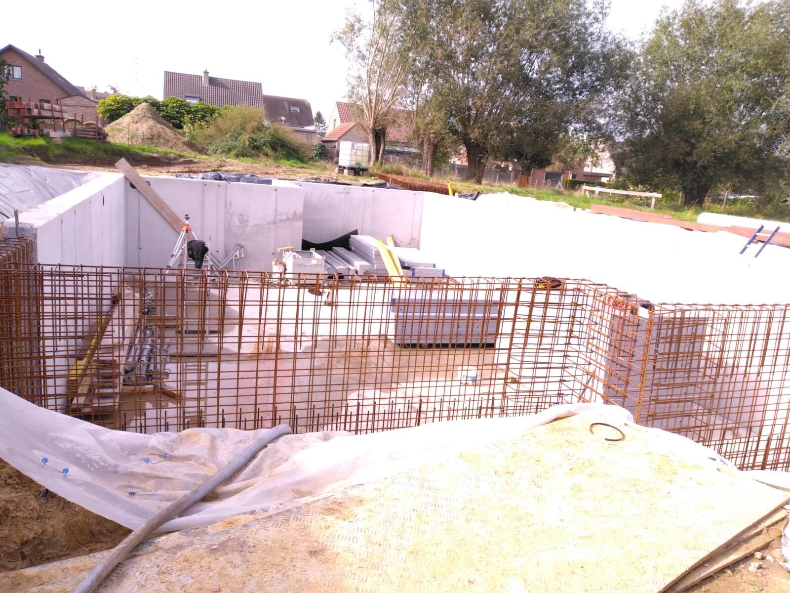 constructiewerken ruwbouwfase kelder nieuwbouw