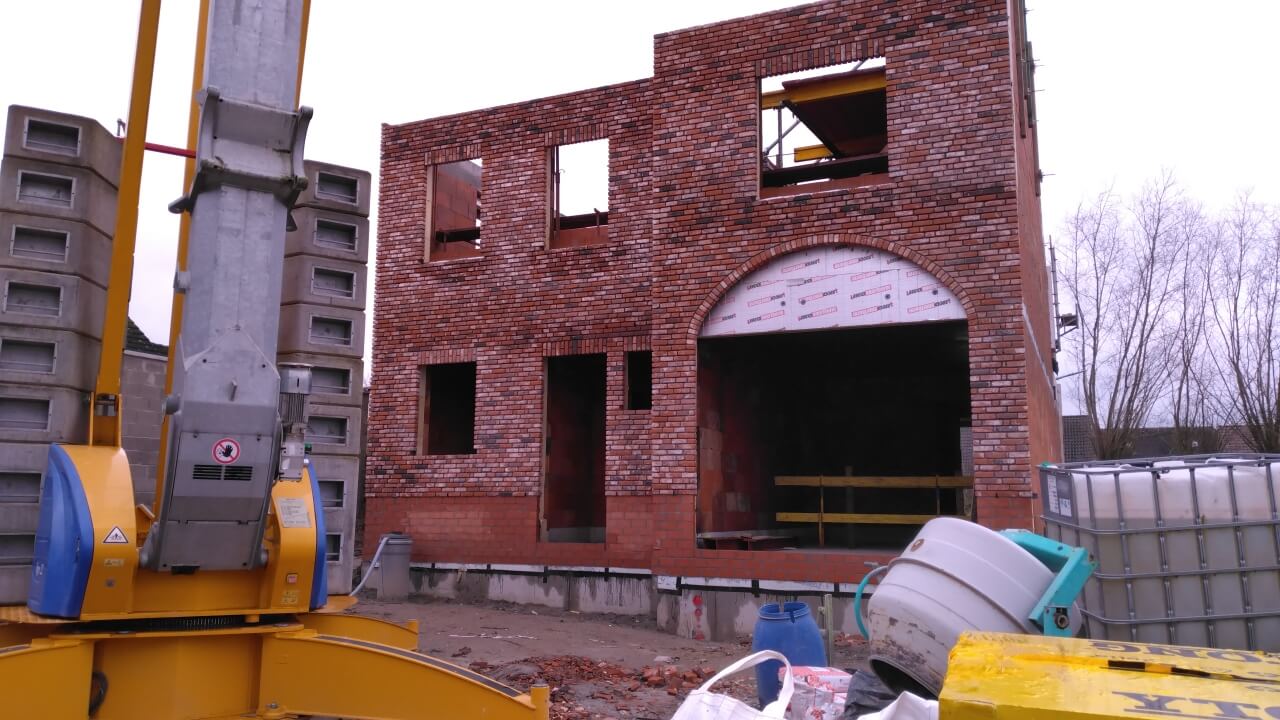 voorgevel metselwerk in zicht nieuwbouwwoning