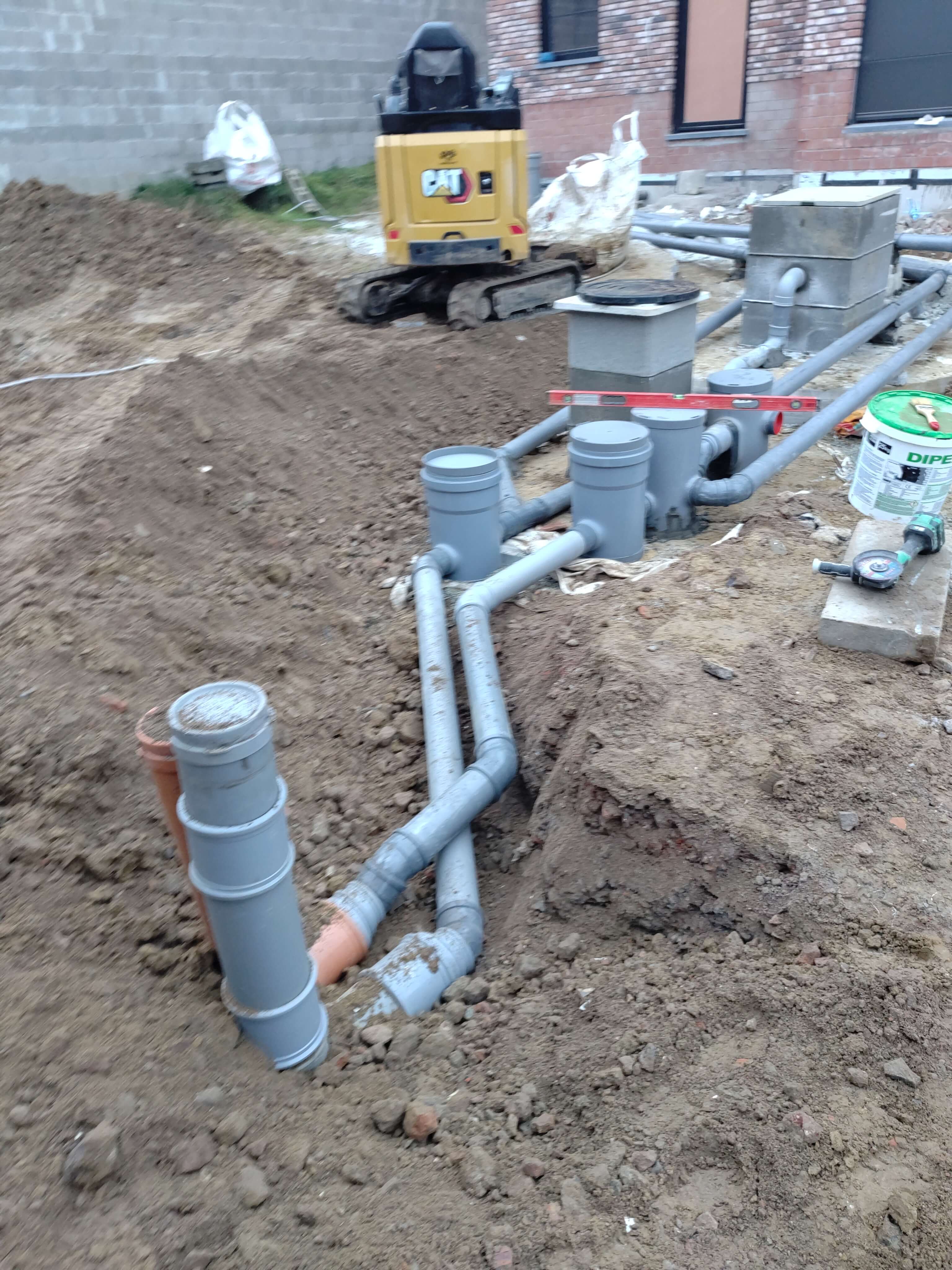 graafwerken buizen nieuwbouwwoning